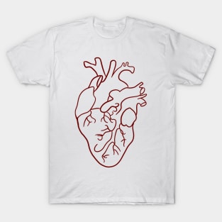 red heart fine line T-Shirt